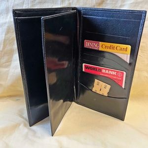 PASSPORT, MONEY & CREDIT CARD CASE, CALF LEATHER, MADE IN CANADA, BLACK, 8 x 4